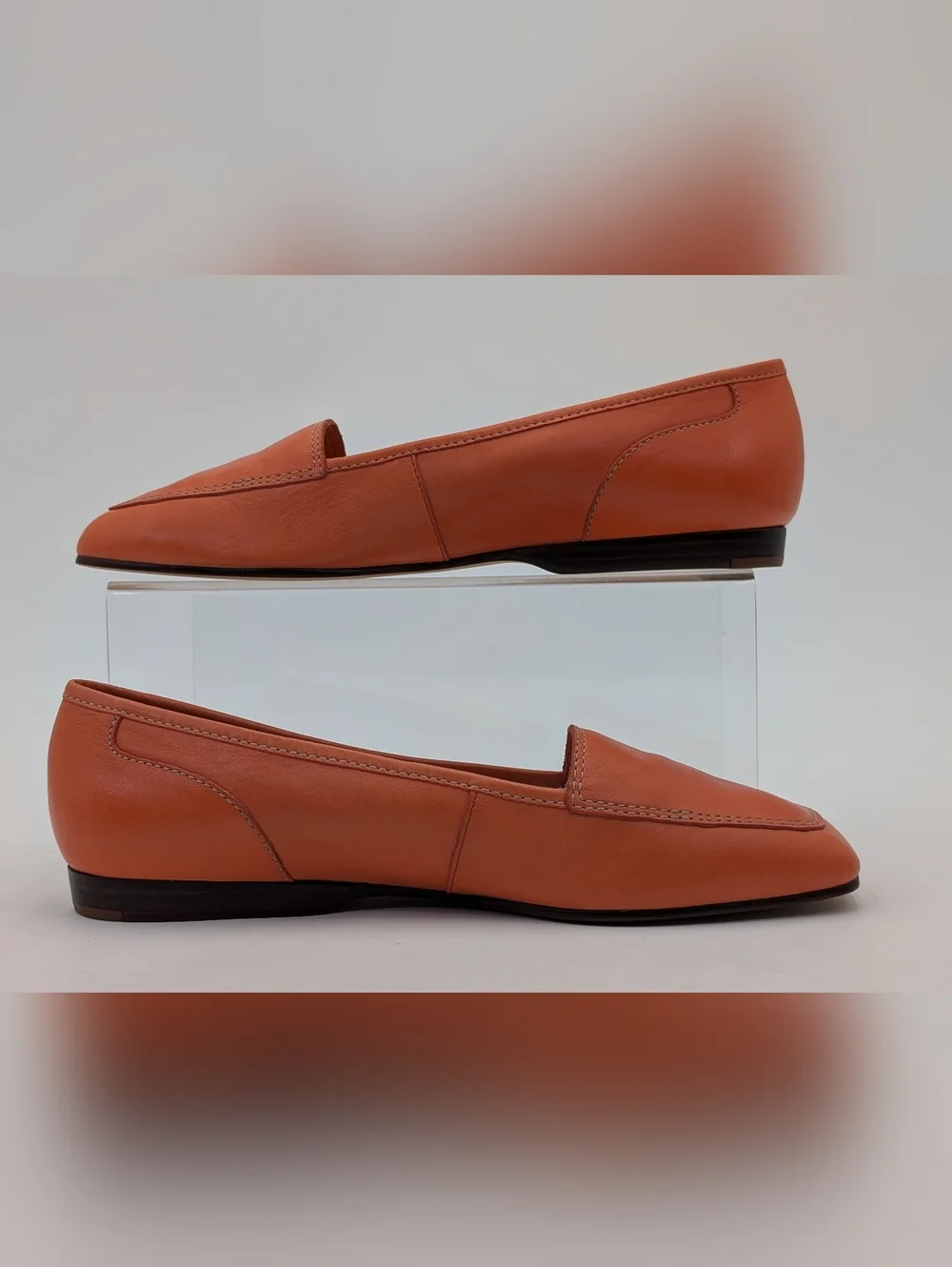 Enzo Angiolini Liberty Size 7.5N Genuine Leather Gorgeous Coral Slip-On Loafers